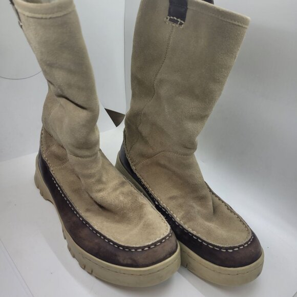 Sperry Womens Leather Upper Boots 7.5M Beige Brown Snow Rain Fleece comfort - Picture 8 of 8